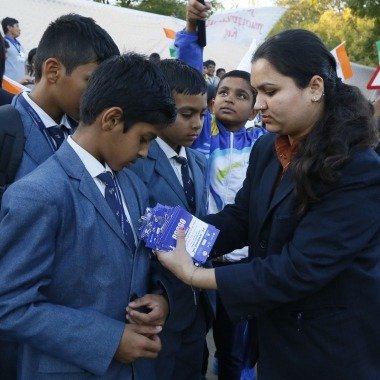 INDIA BOOK OF RECORD OF MOST NUMBER OF STUDENTS SINGING PATRIOTIC SONGS SIMULTANEOUSLY